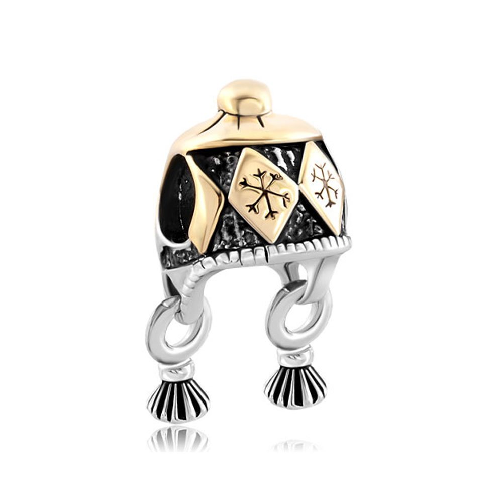 charmed craft 圣诞吊坠可爱雪人饰品或雪花羊毛帽吊坠适用于手镯